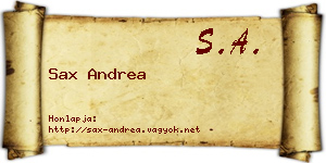 Sax Andrea névjegykártya